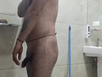 Desi Man Getting Cleaned up