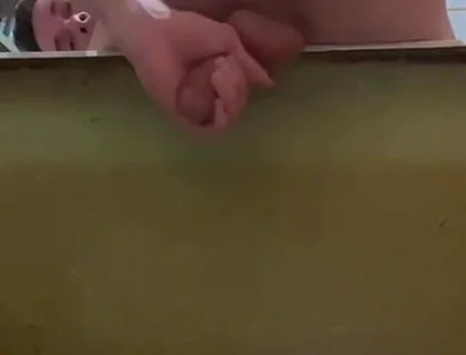 Masturbating a Cock and a Protruding Prolapse