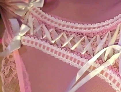 Crossdresser Cdmichelle Wearing Pink Lingerie Jacking off