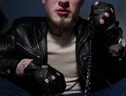 Alpha in Leather Spits, Feeds Domination.