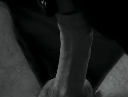 Black Glove on My Cock