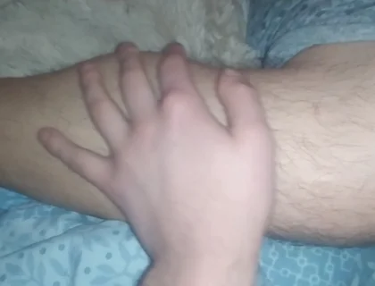 Twink Bear Plays with His Boyfriend's Legs and Feet
