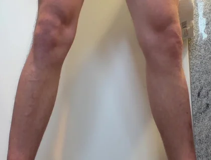 Young Cock Dripping on the Bathroom Tiles in the Morning