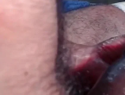 Dark-skinned Latino Man Playing with His Sex Toy and Masturbating His Thick, Uncut Cock