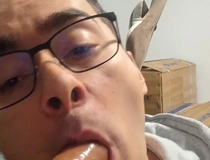 College Boy Sucks Stepdaddy's Cock Until He Cums in His Mouth (dildo)