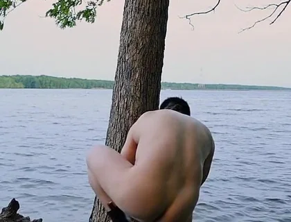 Lakeside Muscle Worship Flexing My Massive Biceps, Ripped Abs, and Juicy Ass Before an Explosive Cum Tasting Finale