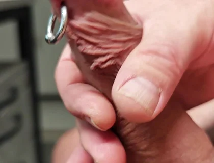 Sls-frank My Subincision Cock with Split Glans and Piercing Sack in Close-up