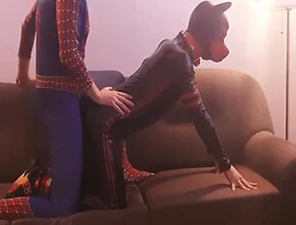 Puppy Gets Fucked By Horny Cosplay Spiderman