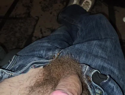 Wanking My Big Dick in Jeans, Topless, Spitting, Cumshot