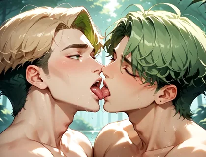 Green-haired Forest Muscles: Gay Cum Shot