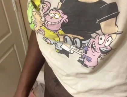 Swinging Stroking My Big Black Cock