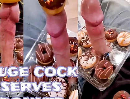 Big Cock Serves Donuts with Extra Frosting