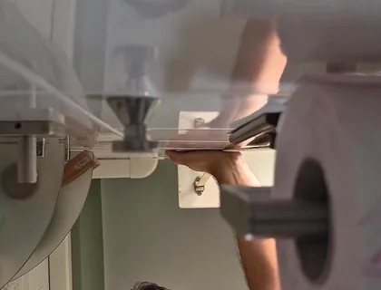 POV Muscular Bear Jerks off in the Toilet.