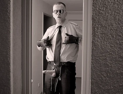 Leather Man10 Cock Play & Cum Shots (rear Window)