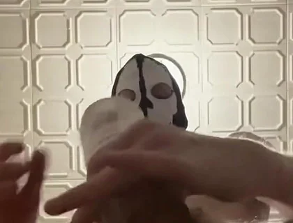 7 Inch (18cm) Hot Cock Owned by a Masked Slim Twink. Flashlight Intense Masturbation, Moaning. Full Video