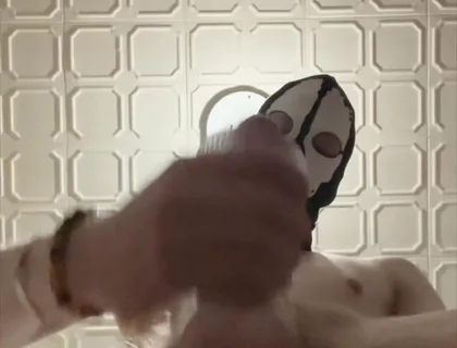 7 Inch (18cm) Hot Cock Owned by a Masked Slim Twink. Flashlight Intense Masturbation, Moaning. Full Video