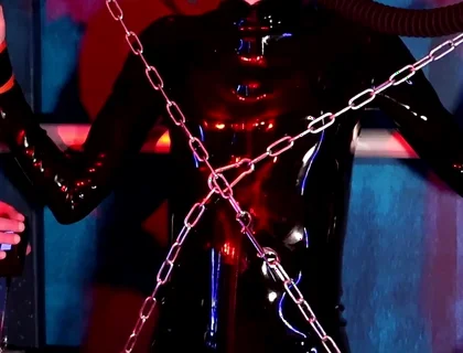 Chained up for Tom Baker's Electric Play
