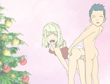 Manga, Her Young Roommate, as an Elf, Pounds Her Mercilessly Under the Tree!