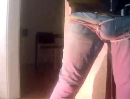 Pee Desperation: Tied up Guy Tries to Withstand While His Cock and Balls Are Played with. He Gets a Boner and Finally Wets Himself