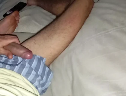 This Guy's Insatiable Cock Is Masturbated with His Feet and Fucks the Couch