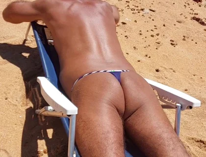 Ladysilva on the Beach Tanning Her Hot Ass for Her Fans