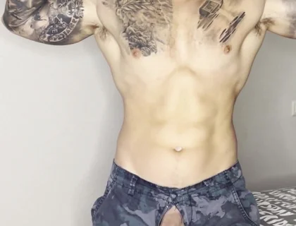 My Military Big Cock Can Cums with No Touch