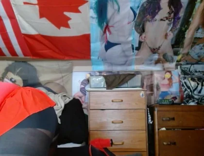 Fat sissy Dancing in red and black outfit