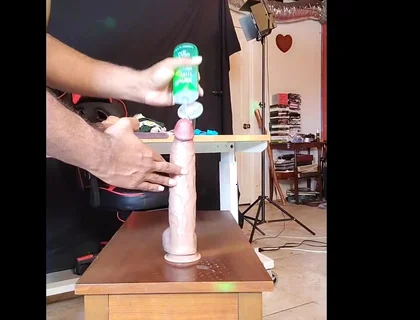 Giant Dildoes Fucking Hairy Holed Football Playing Stripper