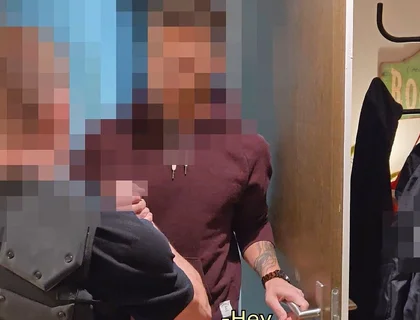 Part 1 - Straight Muscle Guy and Security Guard First Time Anal, Kissing and Blowjob While I Watch