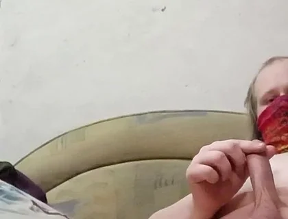 Fat Sissy Milking His Small Cock