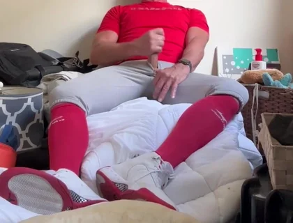 Alpha Baseball Playerjockdad87 Is at It Again Shooting His Jock Cum in Baseball Gear