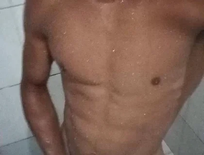 Brazilian Brunette 16cm Thick in the Shower - Hairy Hard Cock Taking a Hot Shower
