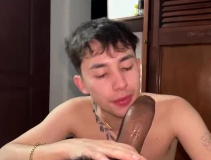 Blowjob to a Huge Black Cock and Taking It Deep