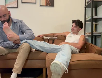 Licking master stinky feet cuming