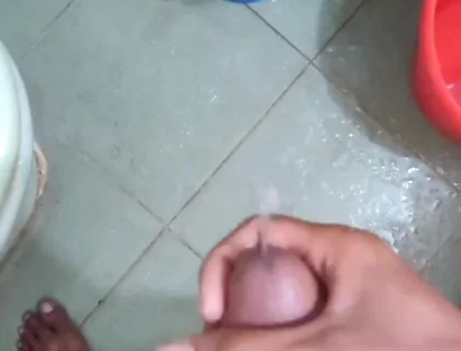 Bengali Boy's Solo Masturbation in the Bathroom