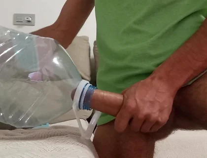 I Put My Huge Lubricated Cock Inside the Bottle and It Felt Like I Was Fucking You!