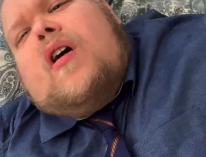 Jefbear Comes for His Boss and Shows off His Hot Chubby Body and His Big, Hot Cock with Lots of Sperm Coming Out.