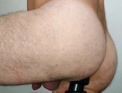 Riding Huge Dildo and Plug