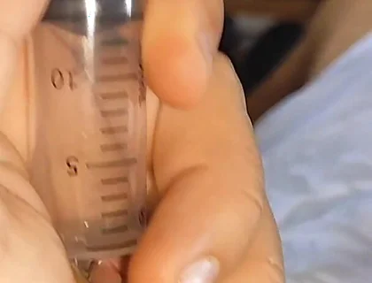 First Hardcore Cum Extraction in Syringe Part 1