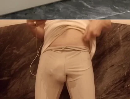 I Couldn't Hold It - Wetting Myself in Gym Outfit - Front View and POV