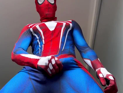 Peter Parker? Horny Spiderman Shoots Webs of Semen