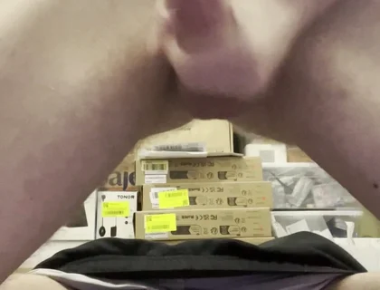 Amateur Twink Cumming Hard and Fucking Himself with a Huge 21cm Dildo