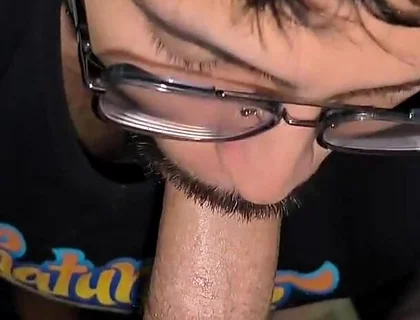 Kneeling & Horny Sniffing My Boyfriend’s Bulge Till I Cum on His Cock & Swallow Both Loads