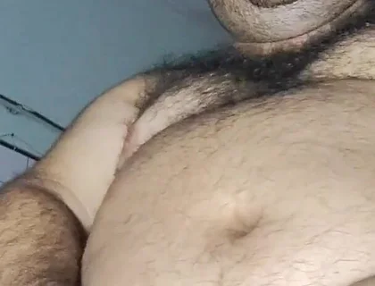 Fat Man Eating and Burping