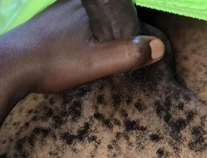 Solo Male Jerks His Black Dick and Cums