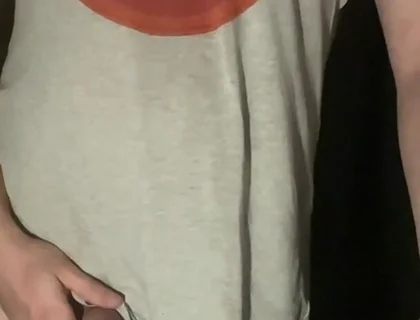 Amateur Boy Helps His Flatmate Pee Handsfree, Holding His Dick