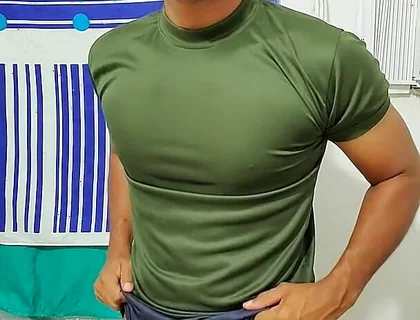 Indian Military Male Jerks His Cock