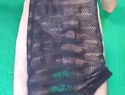 Black Fishnet Dress to Nude
