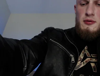 Leather Alpha Male Masturbation and Cum on Feet