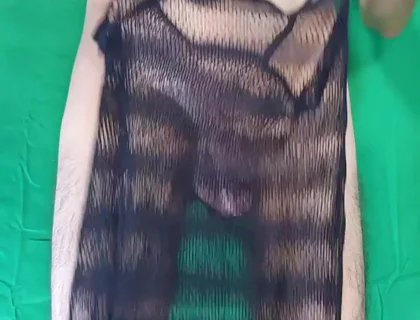 Black Fishnet Dress to Nude